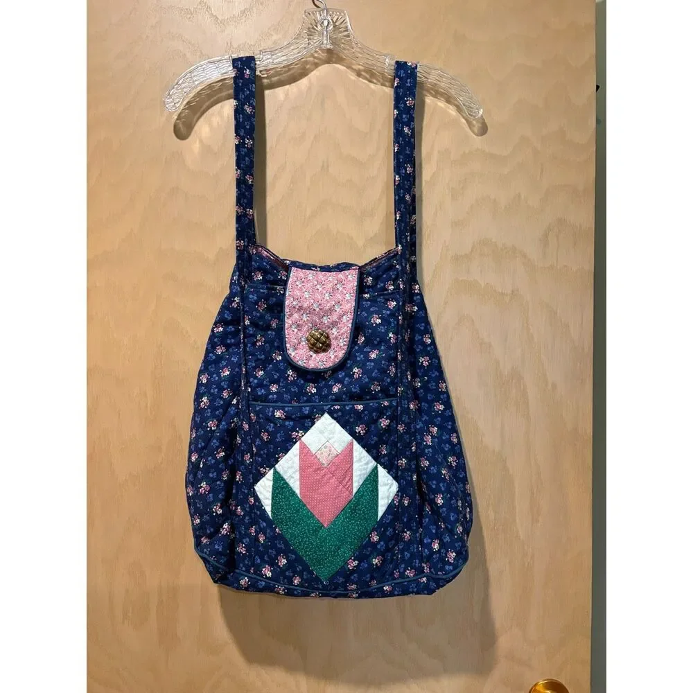 large handmade quilted tote bag *READ
